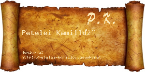 Petelei Kamilló névjegykártya